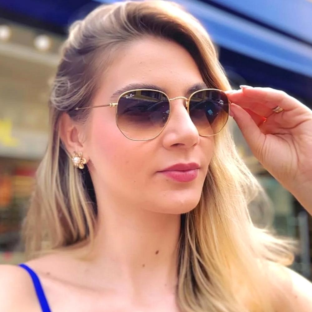 LIKE NEW Ray-Ban Hexagonal RB3548 Gradient Brown Ray ban Sunglasses
